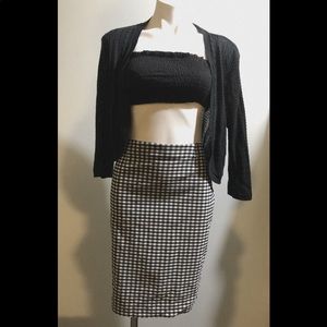 Cato Gingham pencil skirt